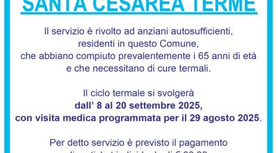 iscrizioni per il servizio di trasporto per e da  SANTA CESAREA TERME