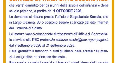 SERVIZIO DI TRASPORTO SCOLASTICO A.S. 2026/2027