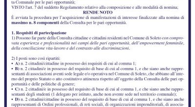 AVVISO PUBBLICO PER MANIFESTAZIONE DI INTERESSE PER LA NOMINA DEI COMPONENTI ...