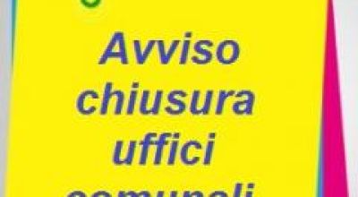 Chiusura pomeridiana estiva degli uffici comunali 