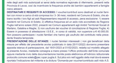 RIAPERTURA TERMINI AVVISO PUBBLICO FINALIZZATO ALLA CONCESSIONE DI VOUCHER/CO...