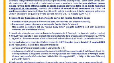 Avviso pubblico per l’individuazione di famiglie beneficiarie dei contr...