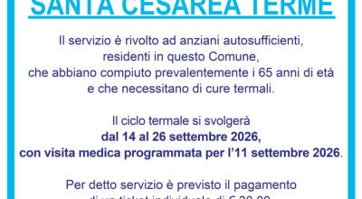 iscrizioni per il servizio di trasporto per e da  SANTA CESAREA TERME