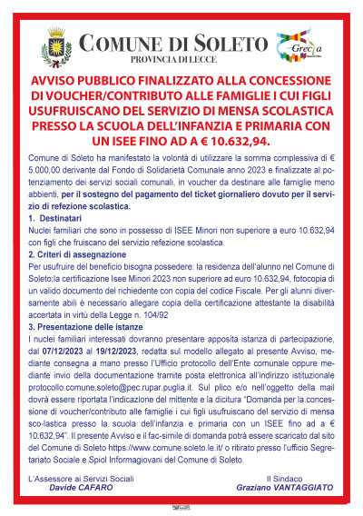  AVVISO PUBBLICO FINALIZZATO ALLA CONCESSIONE DI VOUCHER/CONTRIBUTO ALLE FAMI...