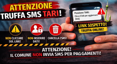 ATTENZIONE: TRUFFA SMS PER PAGAMENTI TARI