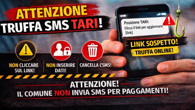 ATTENZIONE: TRUFFA SMS PER PAGAMENTI TARI