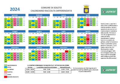 Calendario della Raccolta Differenziata 2024