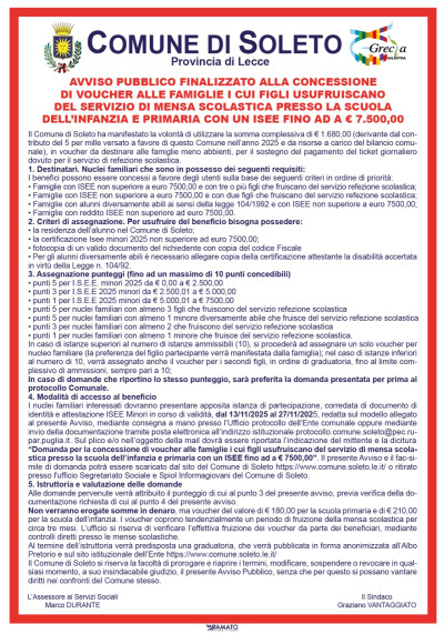 AVVISO PUBBLICO FINALIZZATO ALLA CONCESSIONE DI VOUCHER ALLE FAMIGLIE I CUI F...