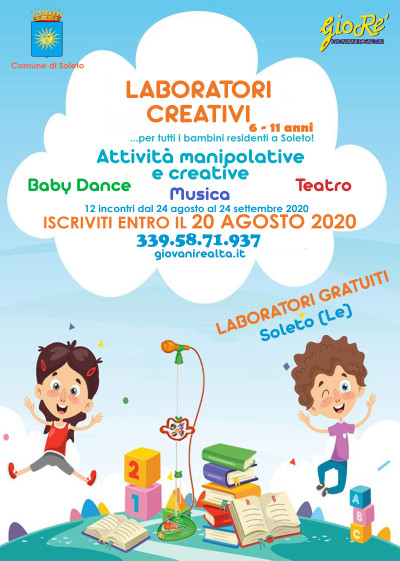 laboratori creativi organizzati ai sensi dell’art. 105 del D.L 19 maggi...