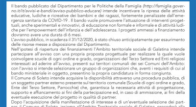 AVVISO PUBBLICO PER IL FINANZIAMENTO DI PROGETTI DI EDUCAZIONE NON FORMALE E ...