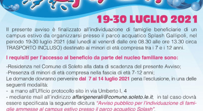 Avviso pubblico per l’individuazione di famiglie ammesse al campus esti...