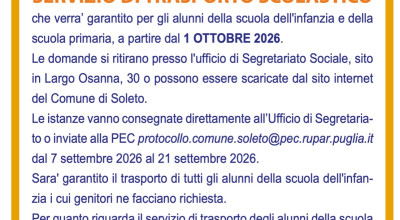 SERVIZIO DI TRASPORTO SCOLASTICO A.S. 2026/2027