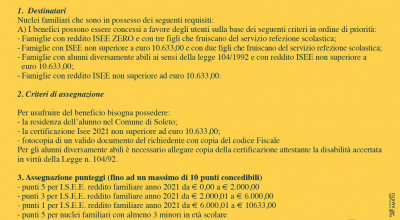 ESONERO PAGAMENTO TICKET MENSA SCUOLA DELL’INFANZIA DI SOLETO PERIODO 4...