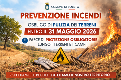 Prevenzione incendi: obblighi per la pulizia dei terreni entro il 31 maggio