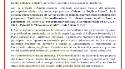 “Galene tra Foglie e Pietre” Progetto di infrastrutturazione verd...