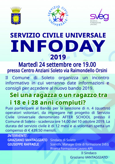 INFODAY - Servizio Civile Universale 2019