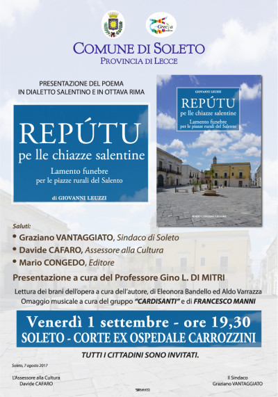 Presentazione del poema in dialetto salentino e in ottava rima REPUTU p...