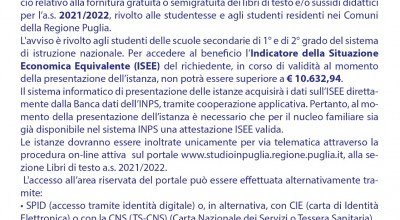 AVVISO PER L’ASSEGNAZIONE DEL BENEFICIO RELATIVO ALLA FORNITURA GRATUIT...