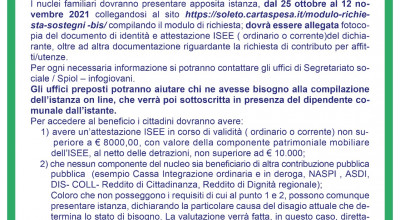 Avviso pubblico relativo alla concessione delle misure urgenti di solidariet&...