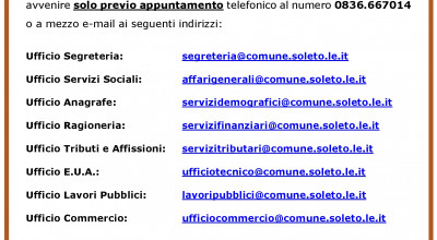 ACCESSO DEL PUBBLICO AGLI UFFICI COMUNALI