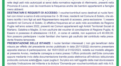 RIAPERTURA TERMINI AVVISO PUBBLICO FINALIZZATO ALLA CONCESSIONE DI VOUCHER/CO...