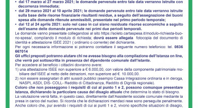 Concessione Buoni spesa -NUOVA riapertura termini